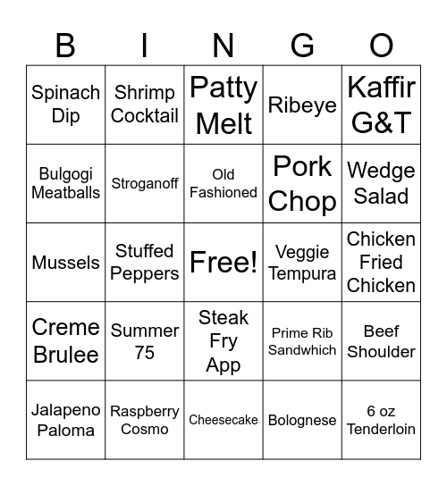 Mint Bingo! Bingo Card