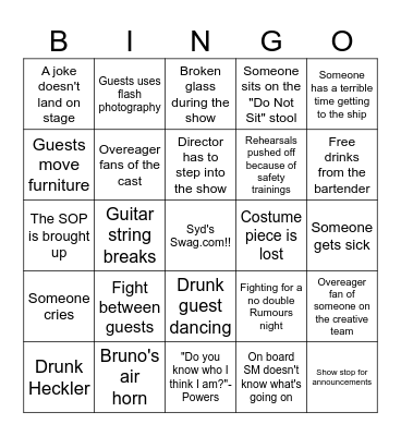 SYD's Install Bingo Card
