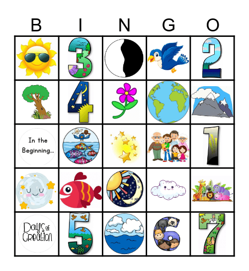 Days of Creation Bingo Card