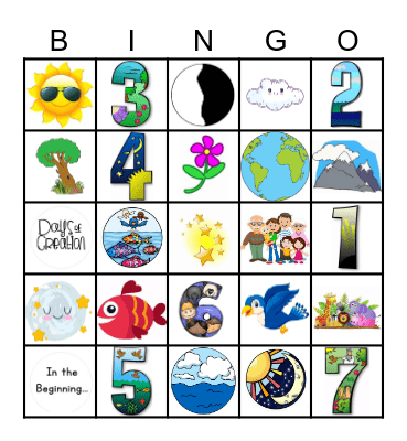 Days of Creation Bingo Card