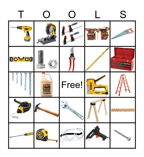 Tools Bingo Card