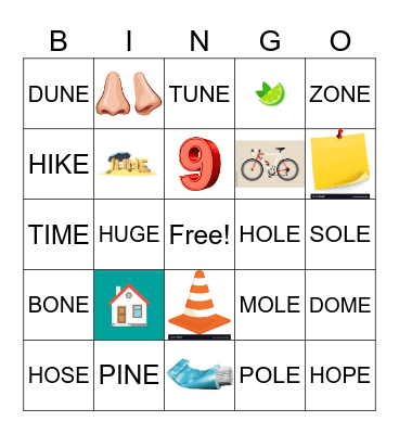 Phonics Review Bingo Card