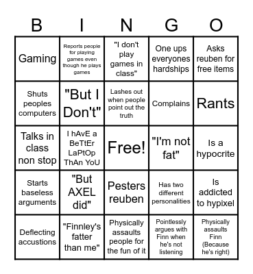 David Bingo Card