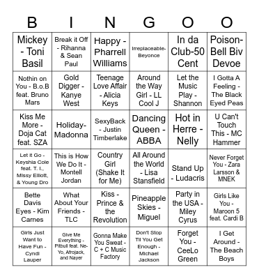 Summer Shindig Bingo Card