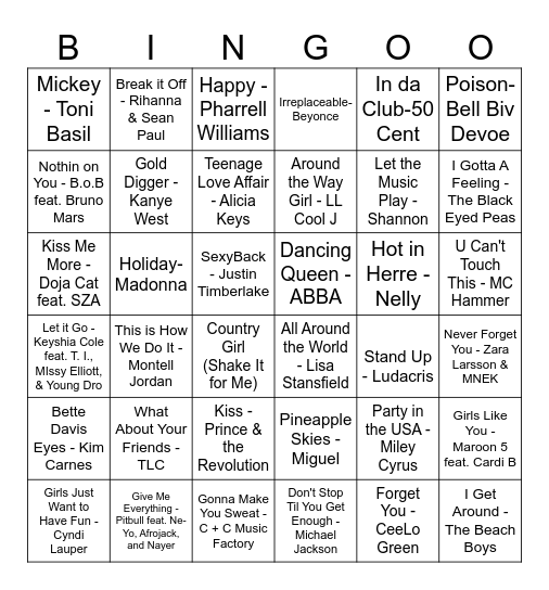 Summer Shindig Bingo Card