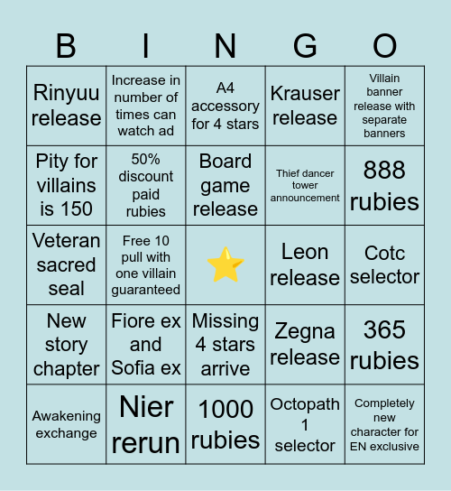 Bingo Card