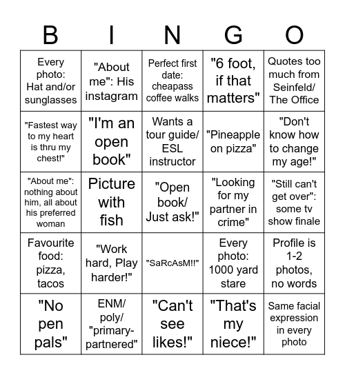 Bumble Bingo Card