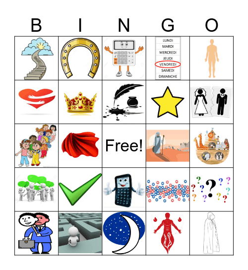 114 (51 à 77) Bingo Card