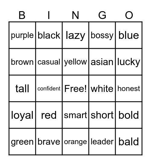 Pronunciation Bingo Card