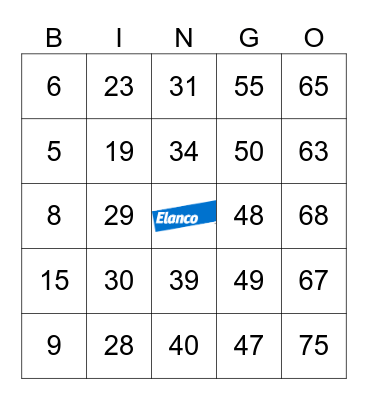 Elanco Bingo Card
