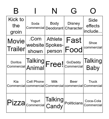 Commericial Bingo Card