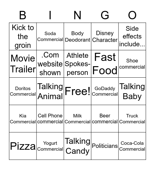 Commericial Bingo Card