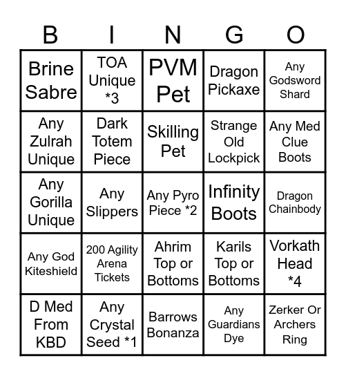 Bingo 3: Bingo Harder Bingo Card