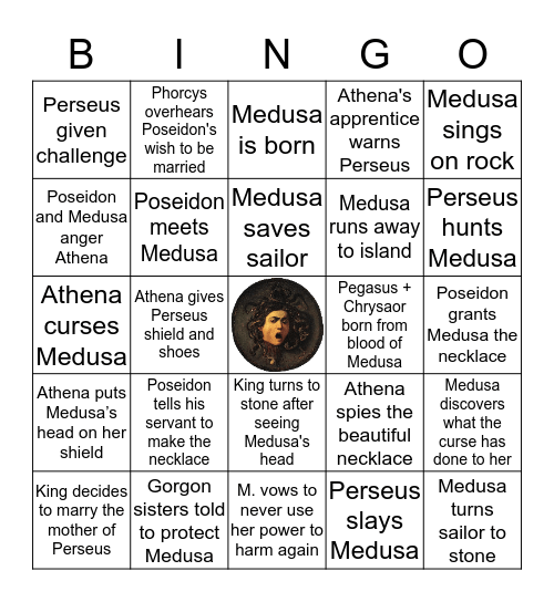 Medusa Bingo Card