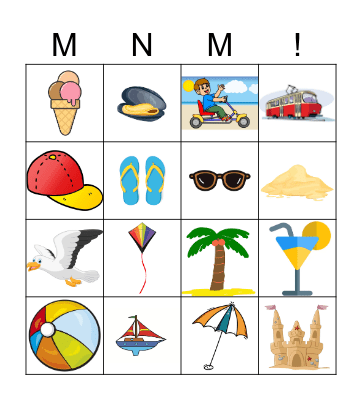 Beach Bingo Card