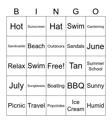 Summer BINGO Card