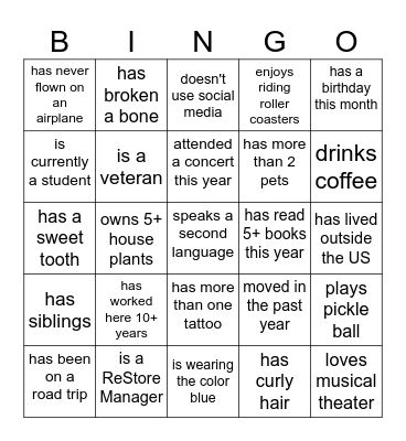 Find Some who... Bingo Card