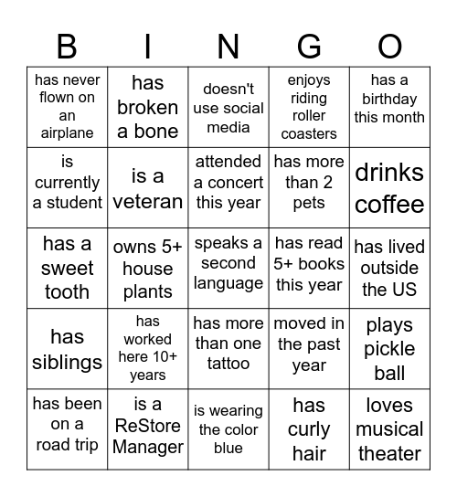 Find Some who... Bingo Card