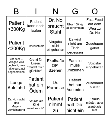 300 Kilo Bingo Card