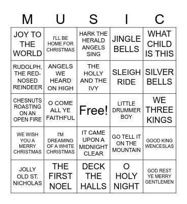 CHRISTMAS MUSIC Bingo Card