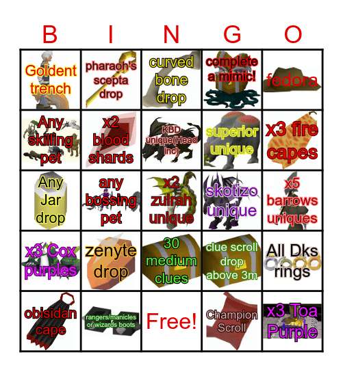 EliteXiles Bingo Card