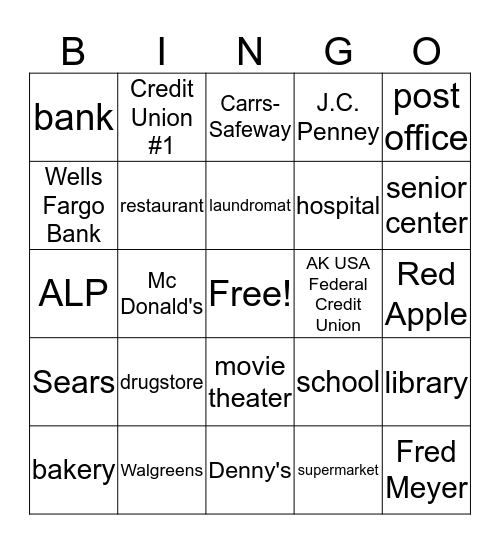 Community #1  Bingo Card
