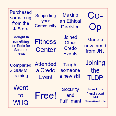 CREDO BINGO Card