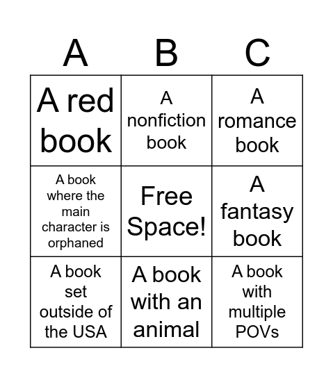 Standalone Bingo Card