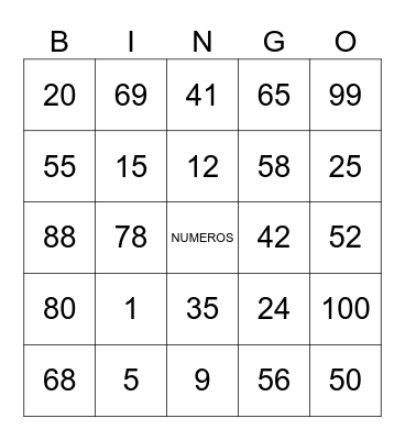 Perimetral Bingo Card