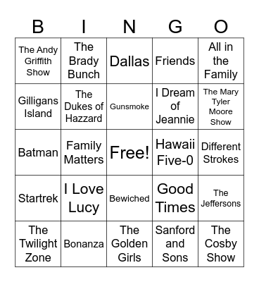 TV Bingo Card