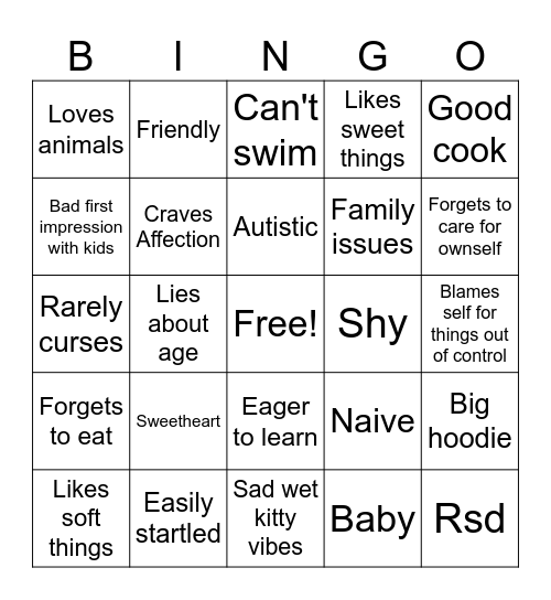 Raven Kinnie Bingo Card