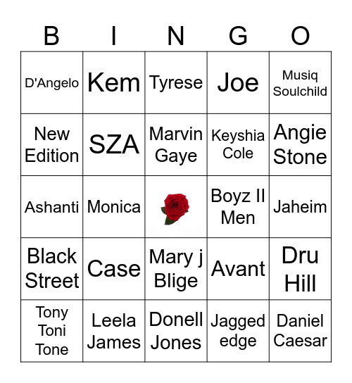 Wedding Songs Bingo Card