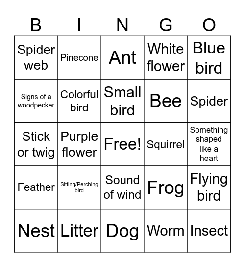 CLCE Thunderbirder Beginner Birding Bingo Card