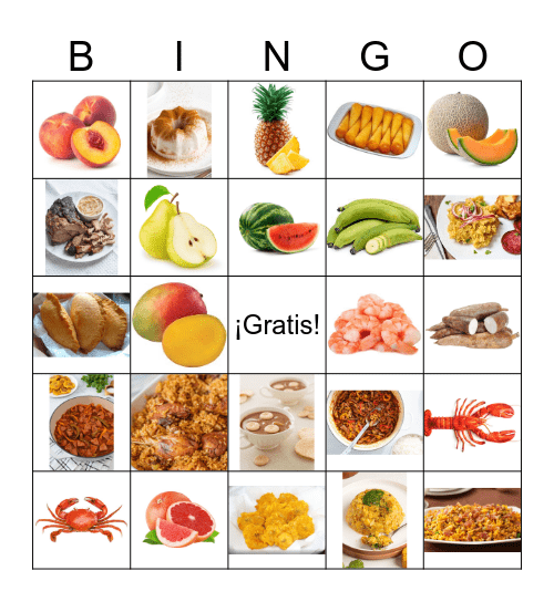 Comida del Caribe Bingo Card