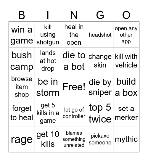 rewy bingigngigningo Bingo Card