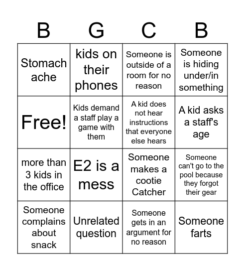 BGCNV BINGO Card