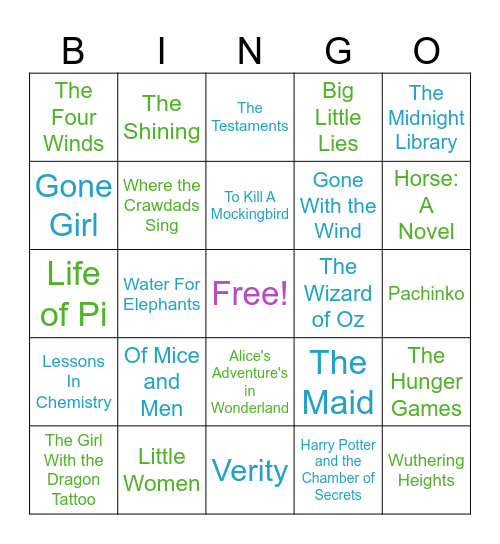 Summer Reading Bingo Card