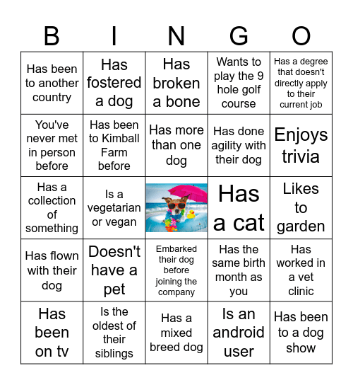 Embarker Bingo!  Meet someone who... Bingo Card