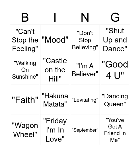 Rockabilities BINGO Card