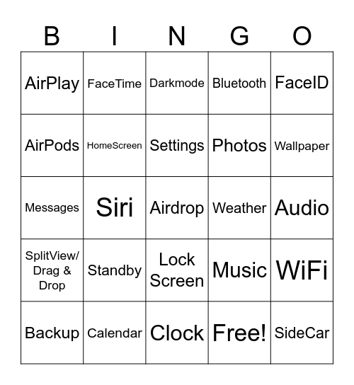 Seed Bingo Card