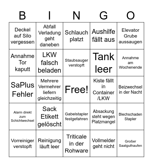 Saison Bullshit Bingo Card
