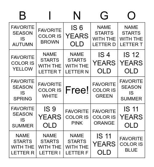 KNOWING EACH OTHER Bingo Card