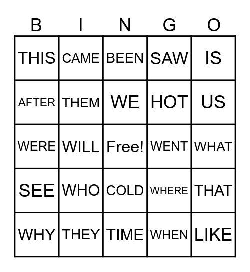 LUKE'S BINGO CARDS Bingo Card