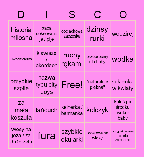 teledysk disco polo Bingo Card