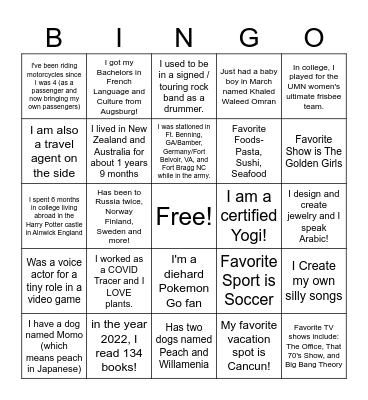 CEET BINGO Card