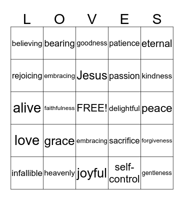 Valentine's Bingo Card