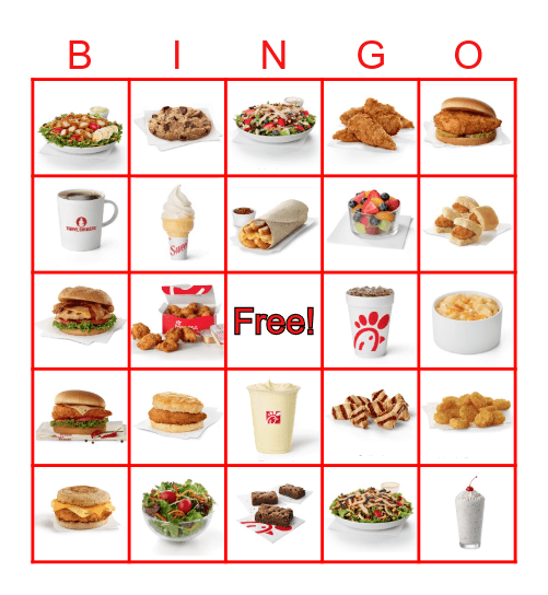 Chick-fil-A Bingo!! Bingo Card