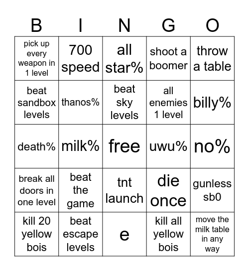 karlson pog Bingo Card