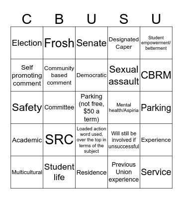 Debate Bingo - make a drinking game at your own risk. Bingo Card