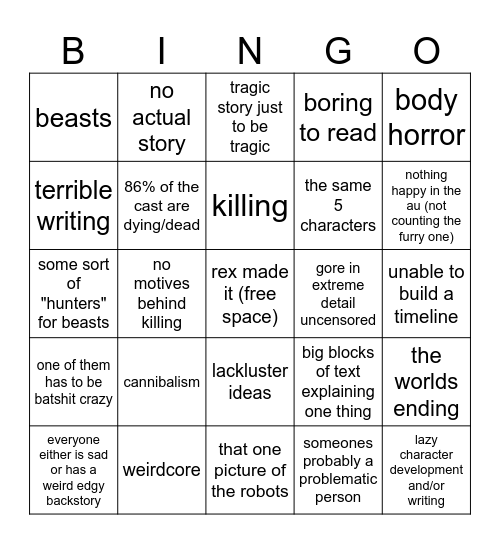 REX AU BINGO Card